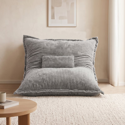 3‑in‑1 Convertible Corduroy Giant Bean Bag Chair, Washable Removable Cover, High‑Rebound Memory Foam Floor Sofa Bed
