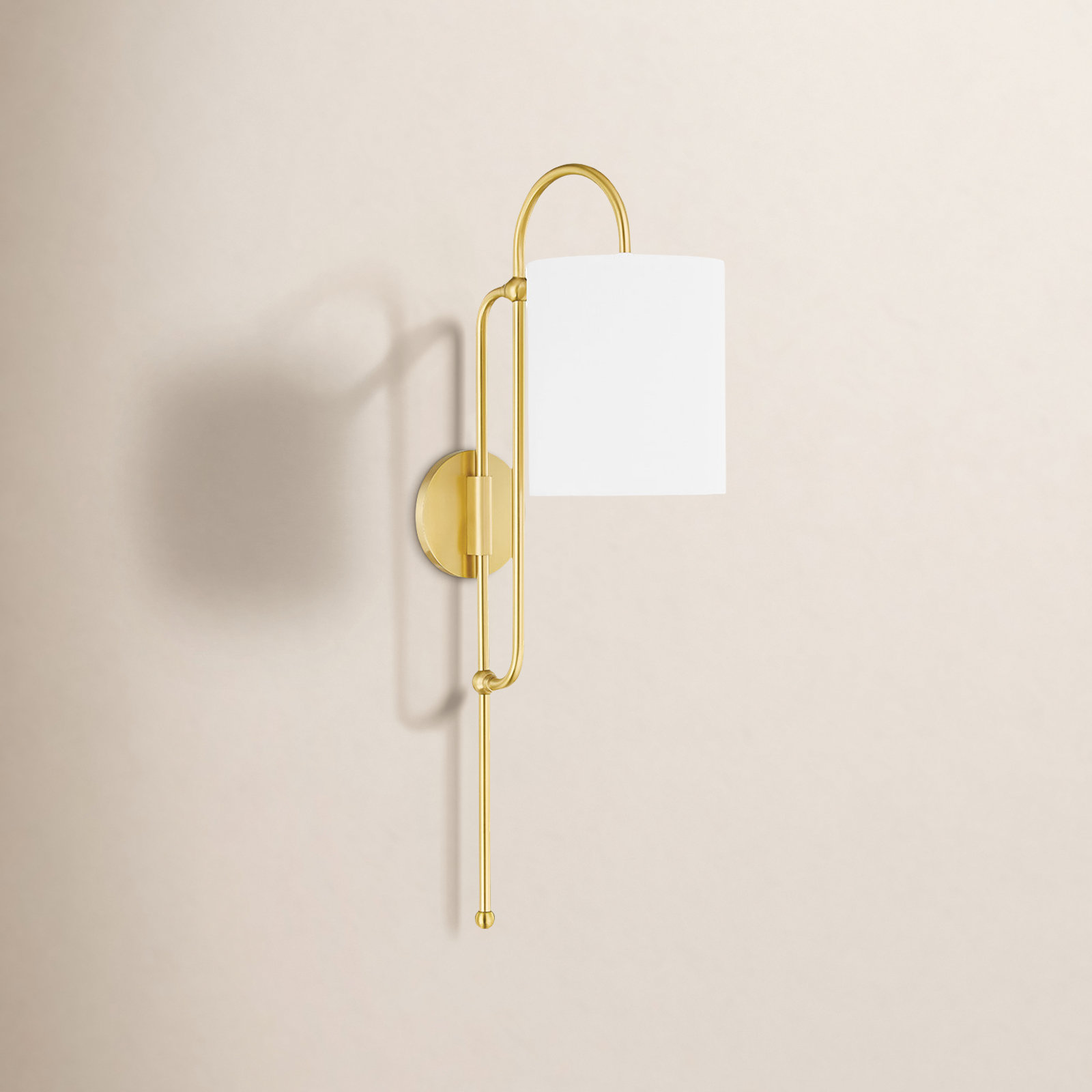 Nolah Single Light Dimmable Plug-in Wallchiere, Aged Brass