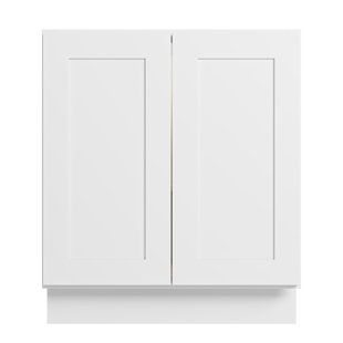 Armoire de cuisine moderne 30 po Shaker, structure en bouleau massif, glissières DTC à fermeture en douceur à extension complète, tablettes réglables