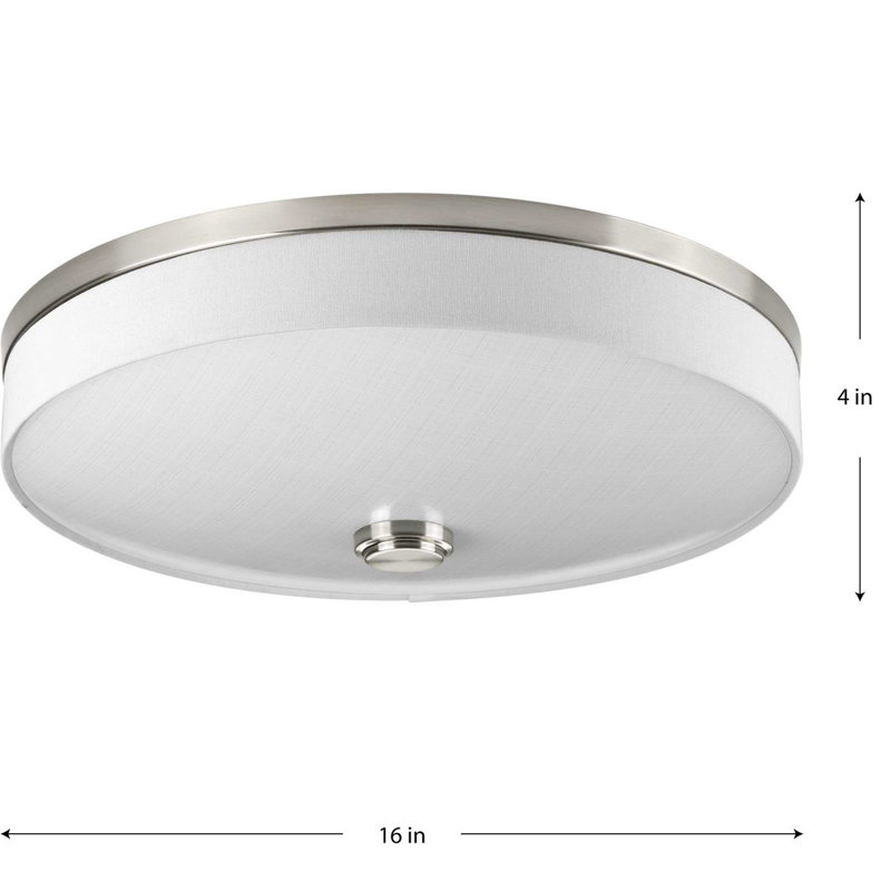 Plafonnier encastré simple à 2 lumières 16 po Gaurav, Nickel brossé