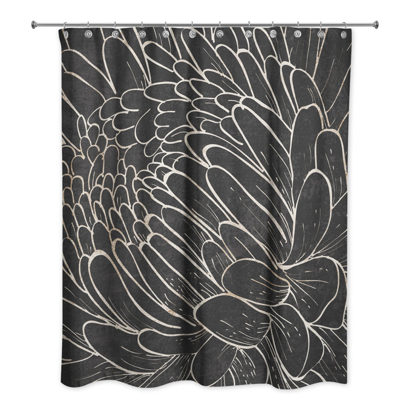 Floral Etching Shower Curtain
