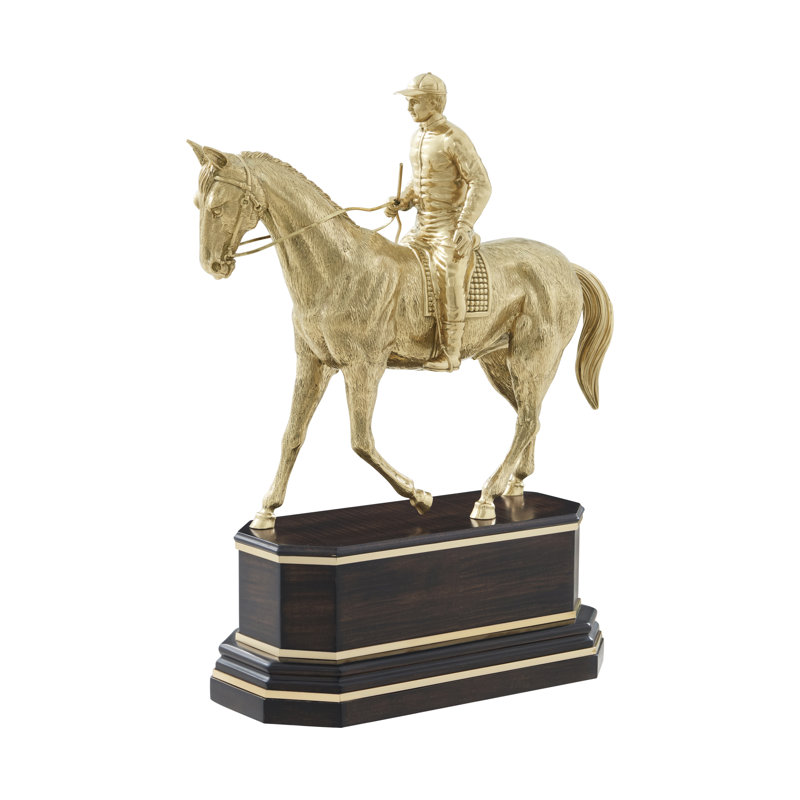 Spencer London Thoroughbred Sculpture, Black/Polished Brass