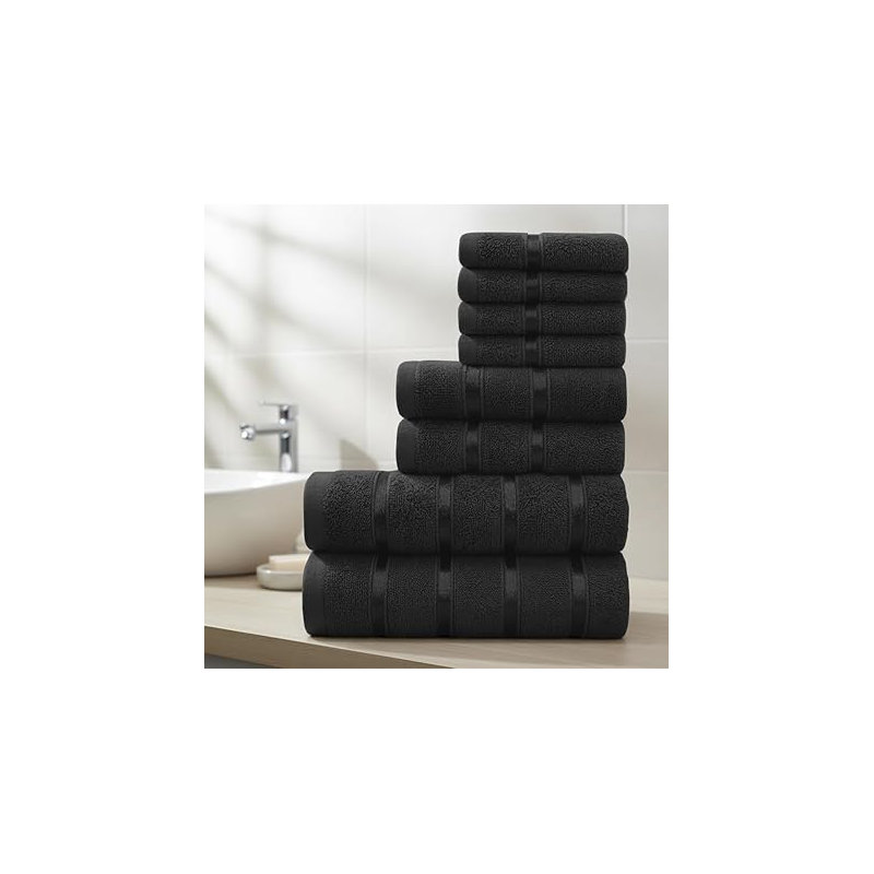 100% Cotton Mulit-Size Set, Black