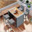 5-pieces Outdoor Patio Wicker Bar Set, Bar Height Chairs With Non-Slip Feet And Fixed Rope