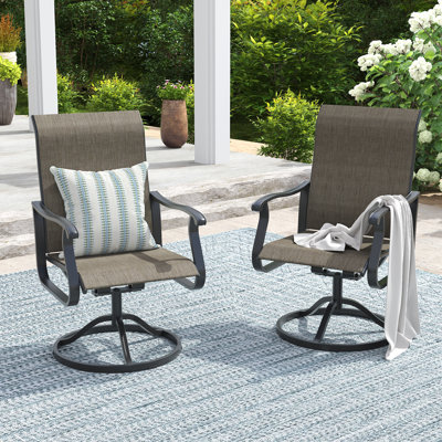 Chaises de salle à manger d'extérieur pivotantes à 360 ° PVC-coated polyester