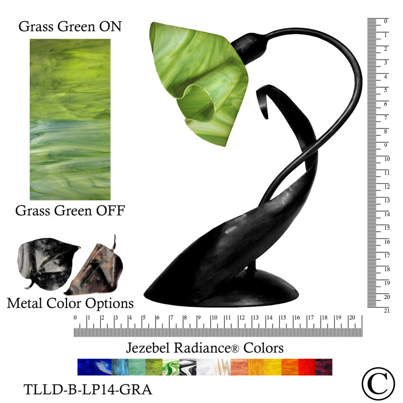 Dale Arched Lamp, Grass Green, Brown