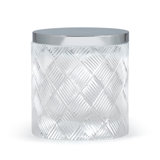 Basketweave Glass Bathroom Storage Container