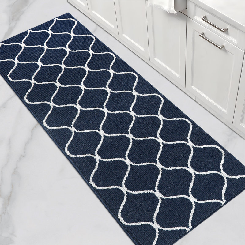 Non-Slip Kitchen Mats, Super Absorbent & Stain Resistant Washable Floor Rug Set for Kitchen, Laundry, Sink, Blue