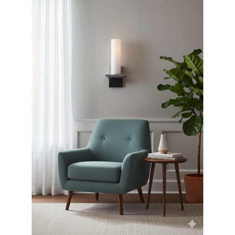 Olmsted 1-Light Silver Wall Sconce With Glass Shade
