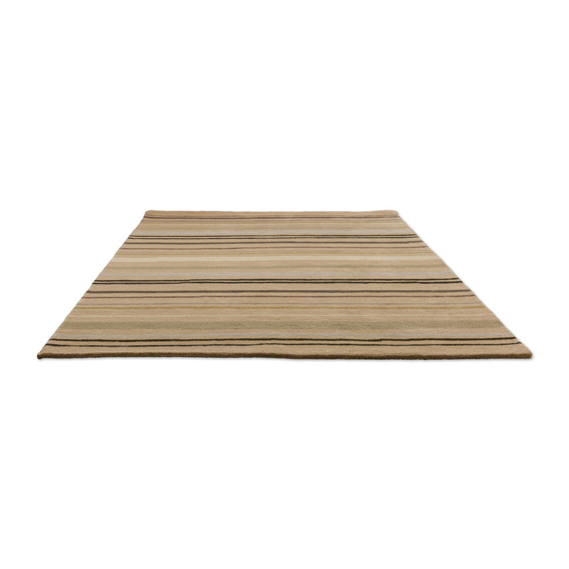 Hand Tufted Wool Striped Area Rug in Sand, Rectangle 8'2" x 11'6"