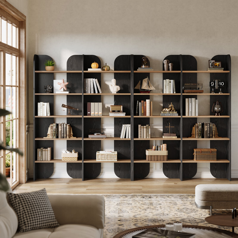 70.87-Inch Tall Bookcase with Open Shelves, Black, 2