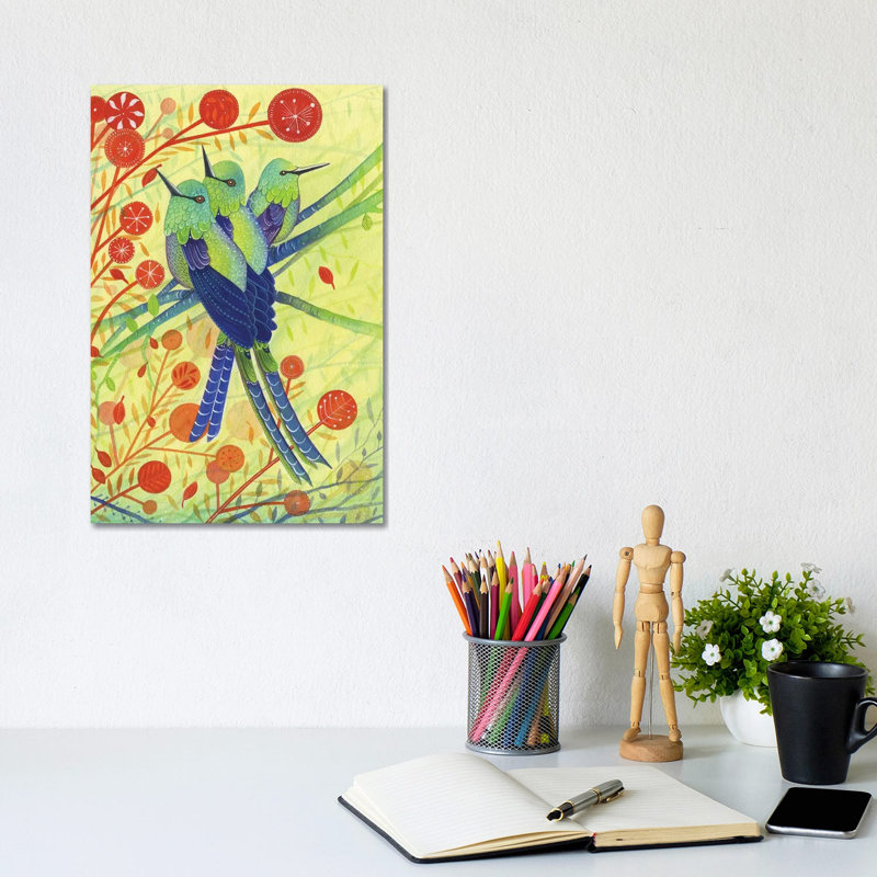 Hummingbirds 1 Piece Wrapped Canvas Wall Art, 20.32 cm H x 30.48 cm W
