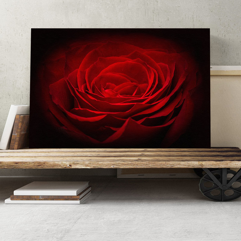 Flower Red Rose Photographic - Wrapped Canvas, 70cm H x 100cm W