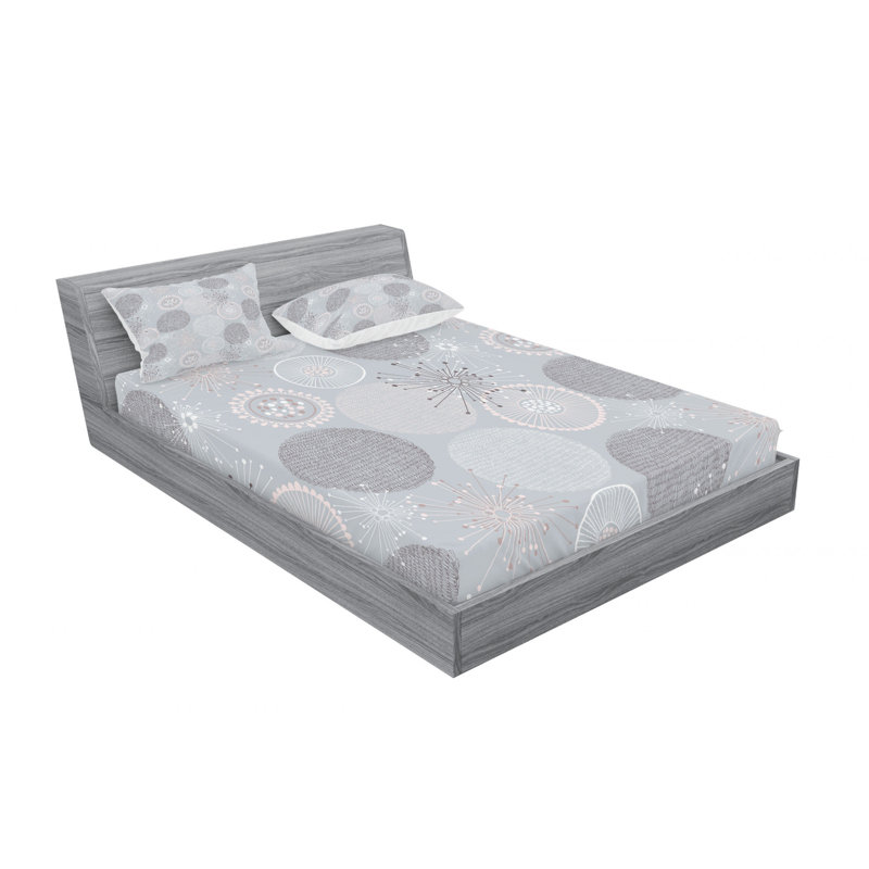 Ensemble de draps ronds ronds circulaires tons, Ensemble de drap pour grand lit avec drap-housse