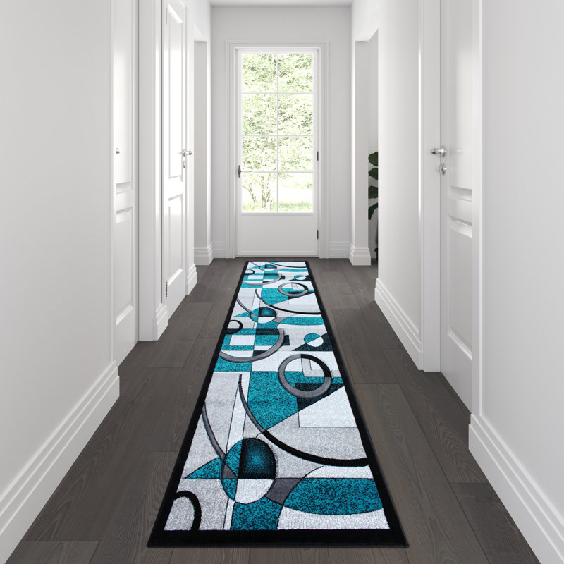 Skaghi Modern Geometric Abstract Area Rug, Runner 2'9" x 10'