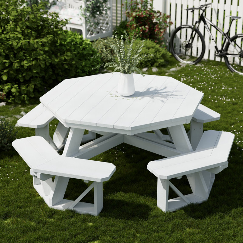 Table de pique-nique Heritage Octagon, Blanc