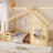 House Floor Bed With Window And Small Shelf, Solid Wood, No Box Spring Needed-716270688-716270689