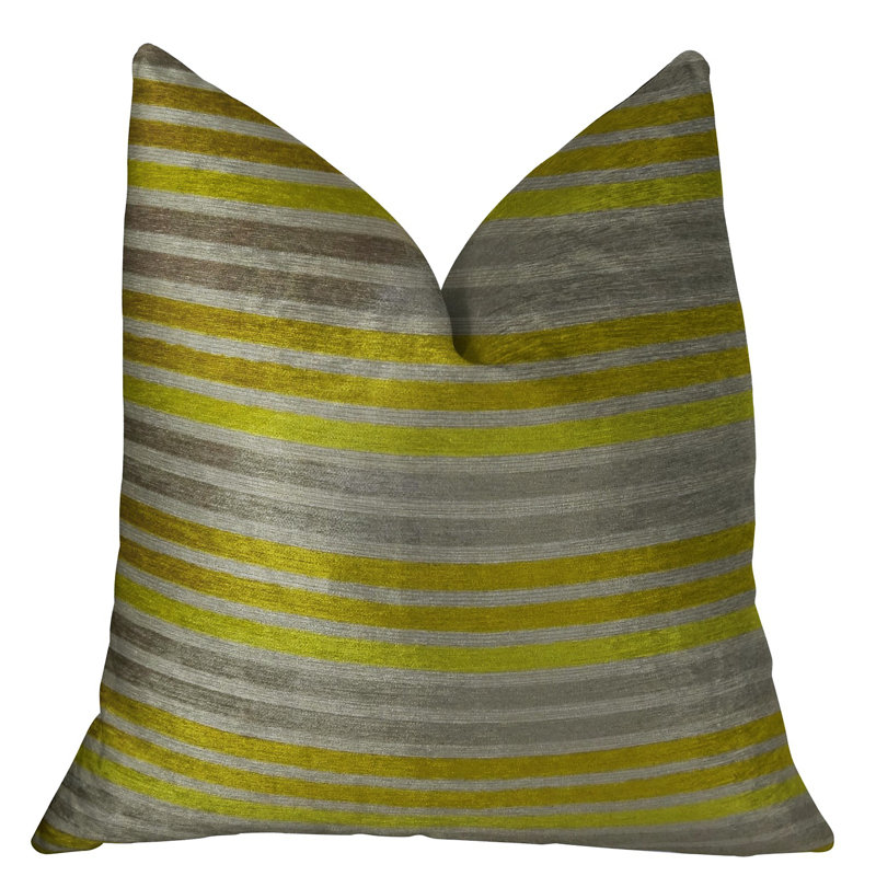 Kaleva Striped Cotton Blend Reversible Throw Pillow, 22" x 22", Throw Pillow