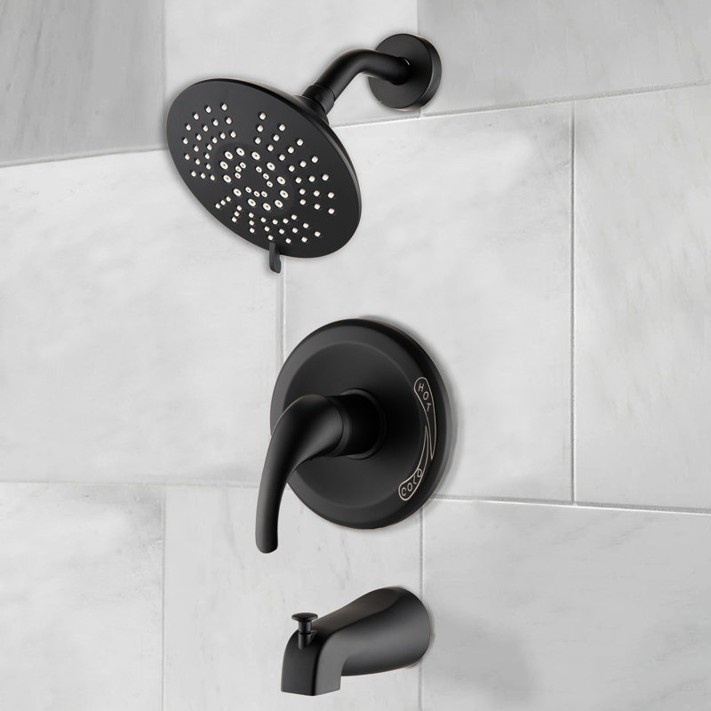 Shower System With Matte Black Exterior & 5 Spray Types - Wall Mounted Faucet Sprays