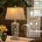 25" Vintage Table Lamps | Rustic Retro Beside Lamp Set Of 2, Farmhouse Resin Table Lamp For Living Room Bedroom Nightstands, Rotary Switch, Carved Leaf, 3 Color Temperature, Linen Shade, 2 Bulbs Included
