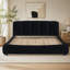Très grande base de lit tapissier de style très minimaliste avec tête de lit éponge compressée-131277644