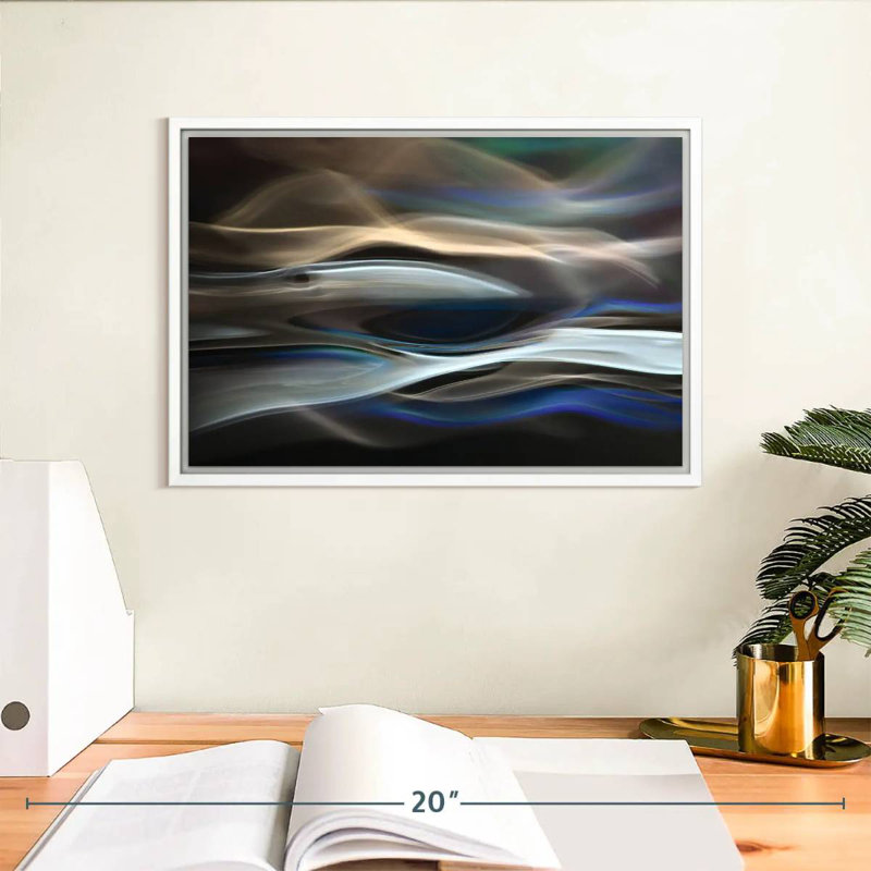 La baleine, Cadre flottant blanc, 13 po x 9 po