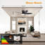 36" Ceiling Fans with Lights, Low-Profile Ceiling Fan with Light and Remote Control, Flush Mount, Reversible, Dimmable, Quiet, Black Ceiling Fan for Bedroom