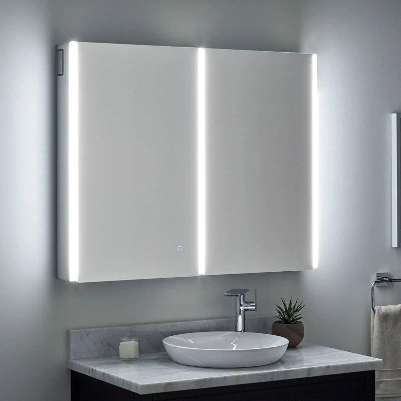 39" Leda Lighted Medicine Cabinet with Tunable LED and Wireless Speaker, 39"