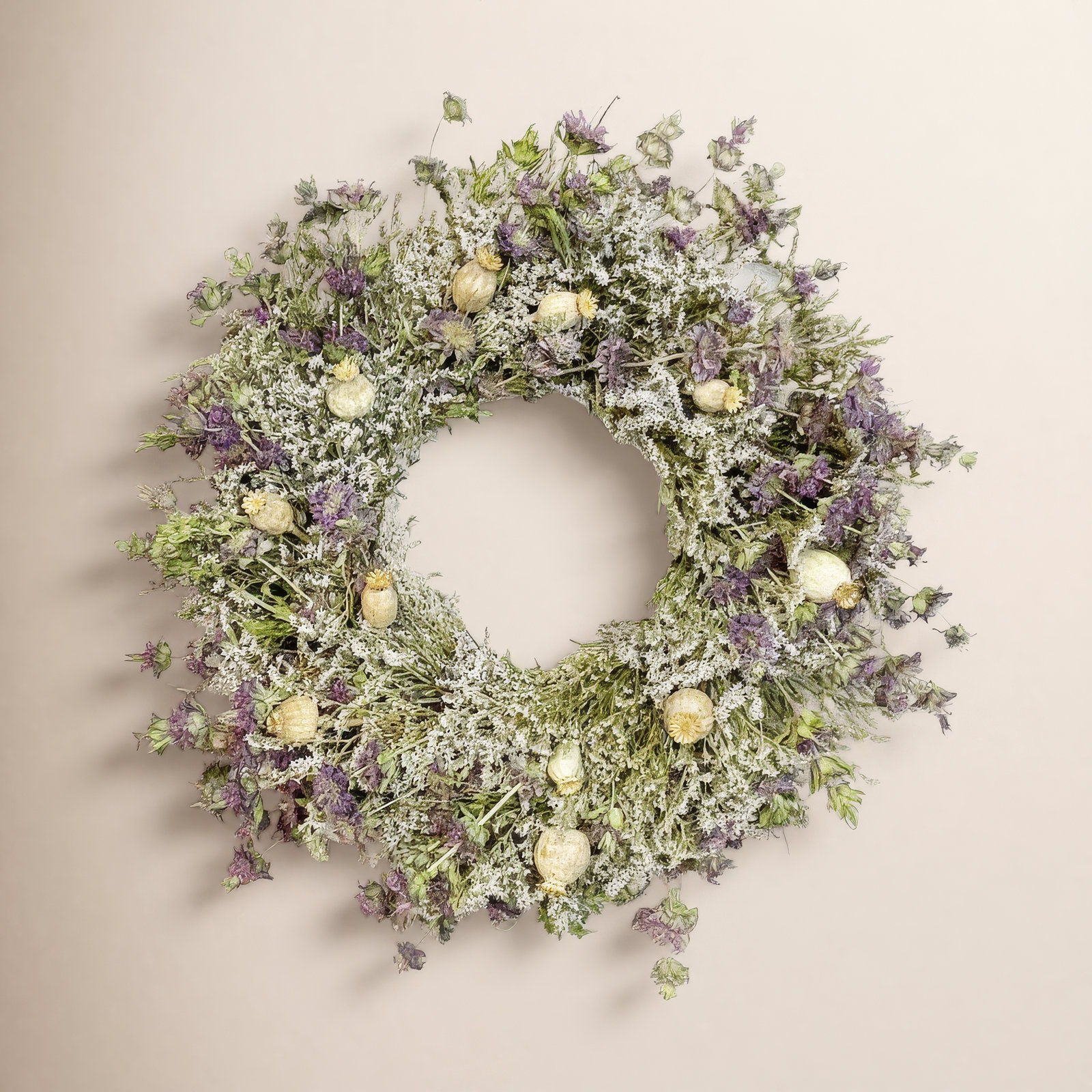 Handcrafted Dried Wreath, 30" H x 30" W x 5" D