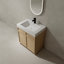Meuble-lavabo autoportant avec lavabo en résine et 2 portes à fermeture en douceur, meuble-lavabo pour la maison, appartement