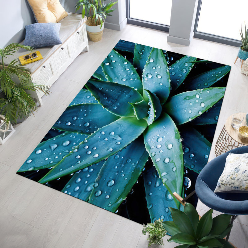 Exquisite Floral Pattern With Pile Soft Printed Rug Perfect for Enhancing Your Living Room or Bedroom Decor