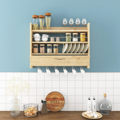 3 Piece Accent Shelf with Hooks