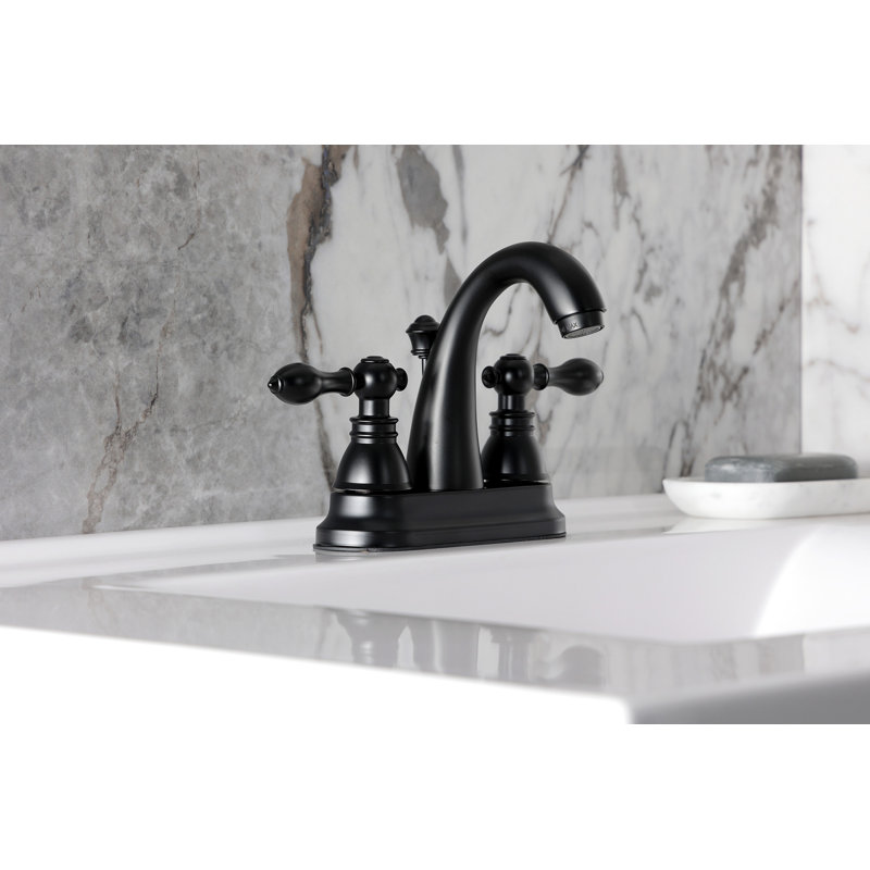 Robinet pour salle de bain avec ensemble de drain central à American Classic, Noir mat