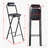 29.5" Black Faux Leather Foldable Bar Stool With Backrest, Heavy-duty Counter Chair