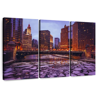 Tergel Chicago Frozen River Cityscape