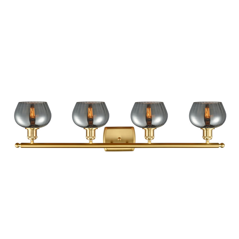 Éclairage de salle de bain à intensité variable 4 lumières Patrina, Or satiné