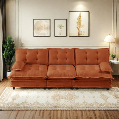 Canapé modulaire 107 pouces 3 places Cloud, assise profonde, revêtement en chenille