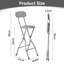 Upholstered Counter Stool with Metal Frame-811551717