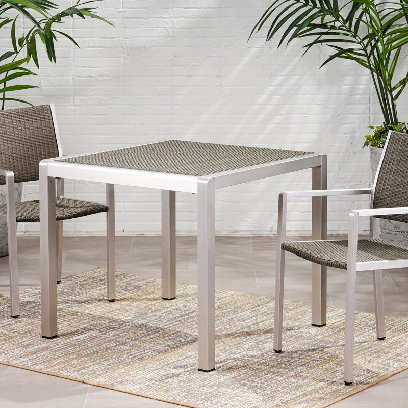 Caggiano Square Metal Outdoor Dining Table , 35'' in. W 35'' in. D