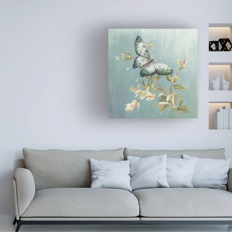 Œuvre sur toile bleue, Danhui Nai, H 14 po x l 14 po