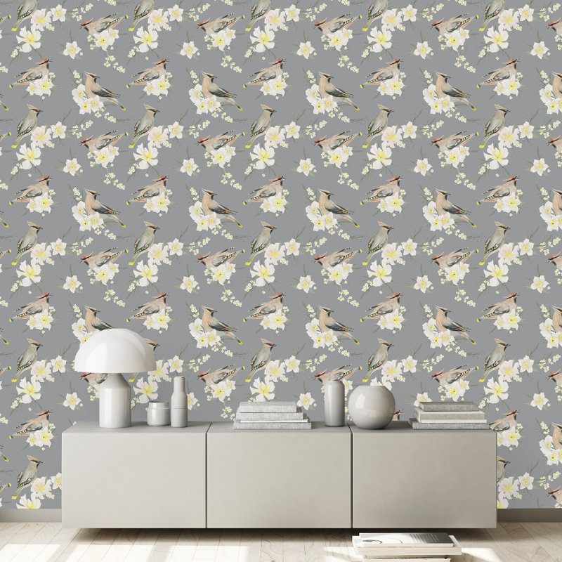 Peel & Stick Floral Tile, 2.08' W x 10.42' L