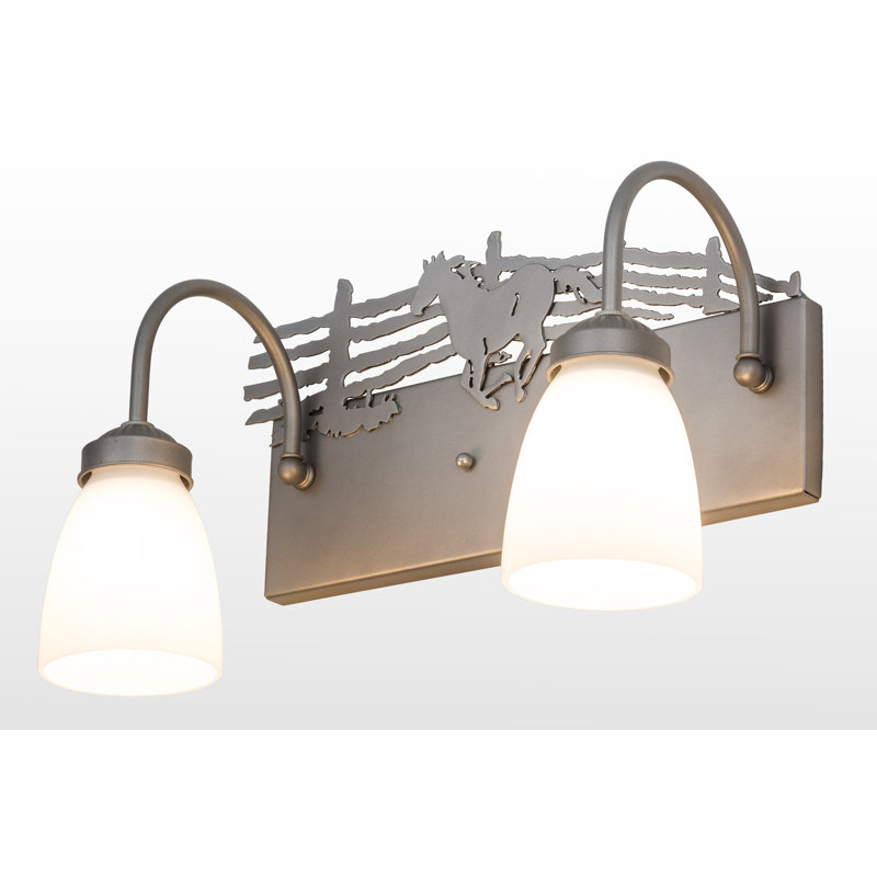 Éclairage pour meuble-lavabo 2 lumières, Acier industriel