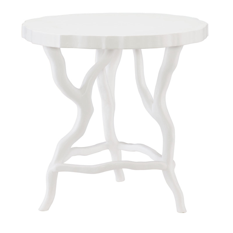 Arbor Transitional Round Chairside Table in Chalky White