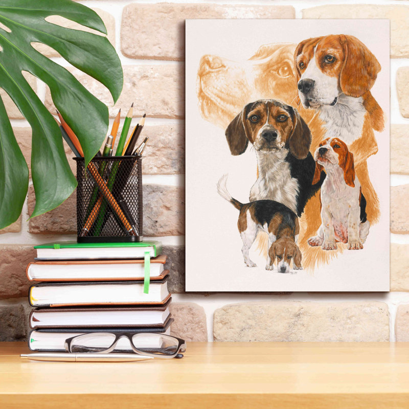 «Beagle and Ghost Image» par Barbara Keith, art mural sur toile
