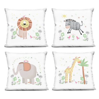 Indigo Brushstroke Flamingos Decorative Printed Throw Pillow, design by Paul Brent