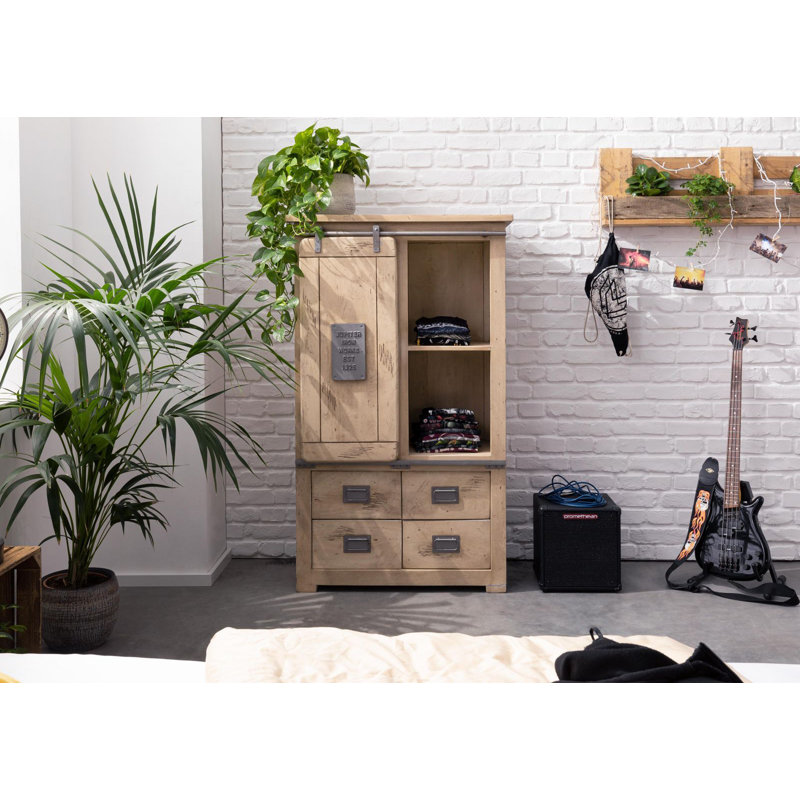 1 Door Wardrobe, Whitewash Lacquered