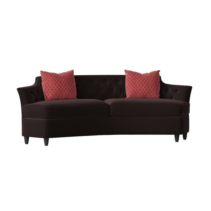 Cee Zee Upholstered 91'' Sofa, Margaret Mahogany, Bisque, Adobe Rust