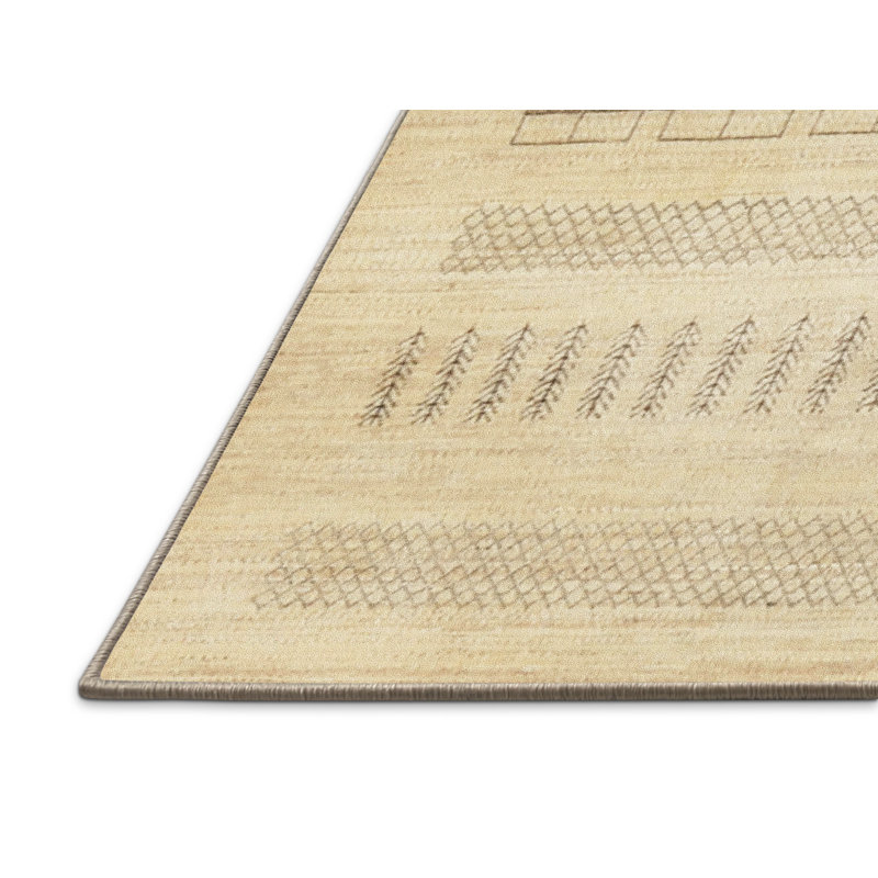 Tapis beige/gris contemporain, Rectangle 8 pi x 10 pi