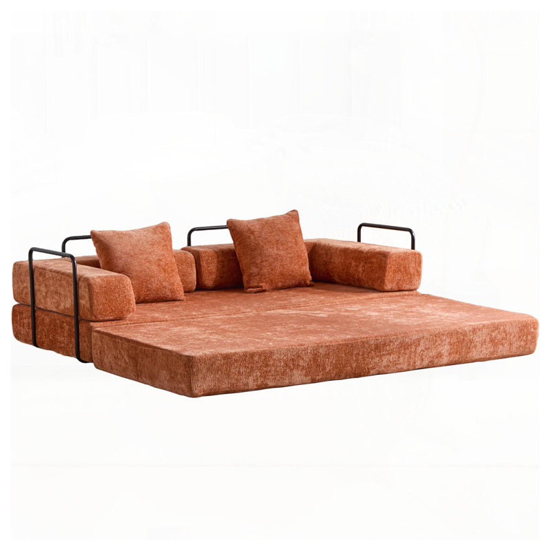 Canapé-lit convertible Chenille, Orange
