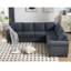 Lit 2 en 1, canapé-lit 6 places, canapé modulaire en L, gris, avec une assise confortable et confortable, tissu doux